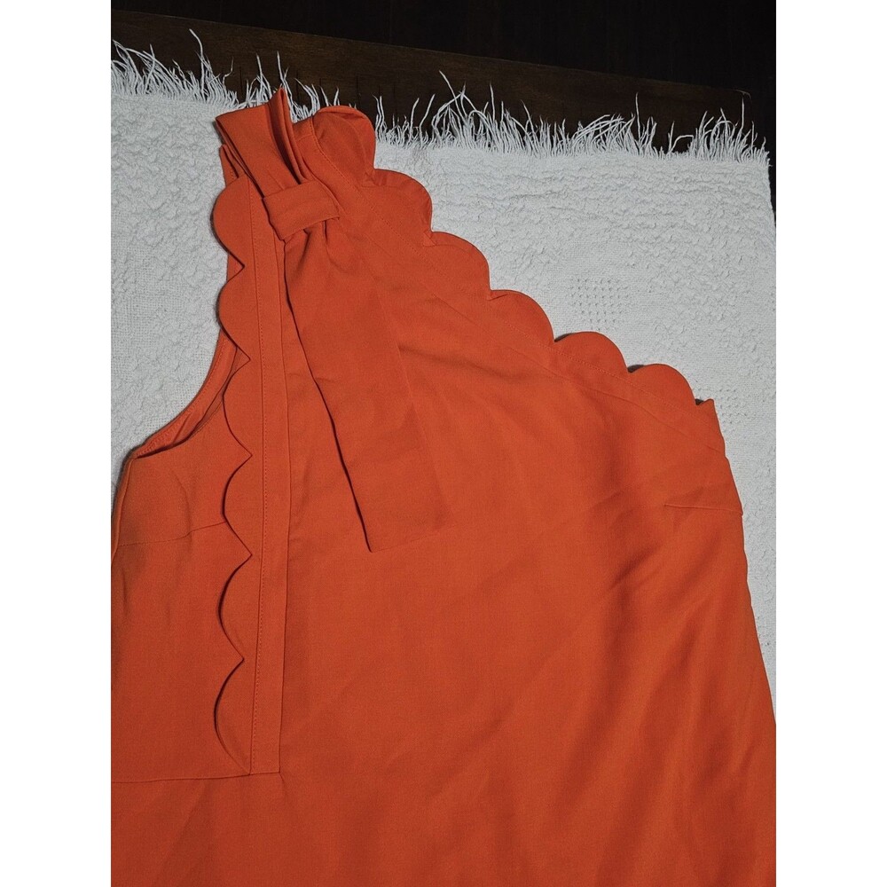 Victoria Beckham for Target Dress Womens Orange XL One Shoulder Scallop Ruffle - Picture 11 of 15